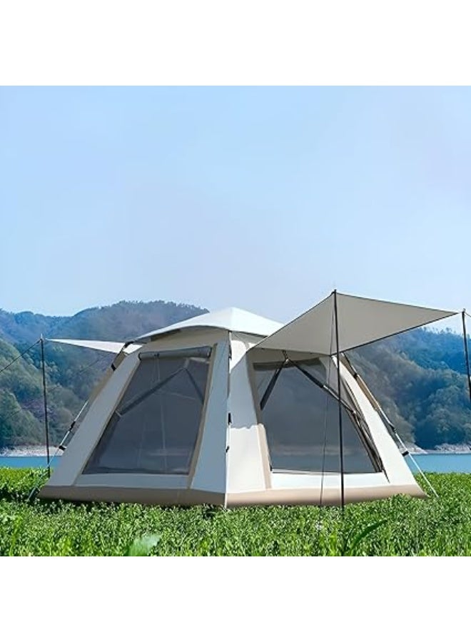 HEXAR® 4/6 Person Camping Tent Automatic Instant Pop-Up Tent Lightweight Portable Tent Outdoor Camping Waterproof Windproof Camping Tent and Mesh Windows 2 Doors with Carry Bag - Image 1